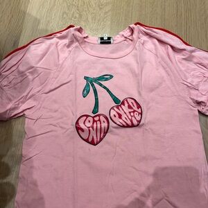 Sonia Rykiel Pink Tee with Cherry Design